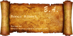 Boncz Albert névjegykártya