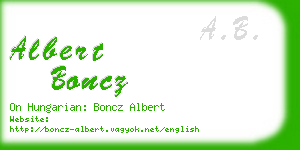 albert boncz business card